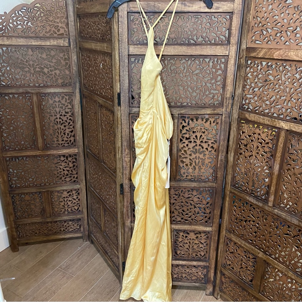NEW NWT Reformation Natural Myla Silk Dress - Picture 6 of 6